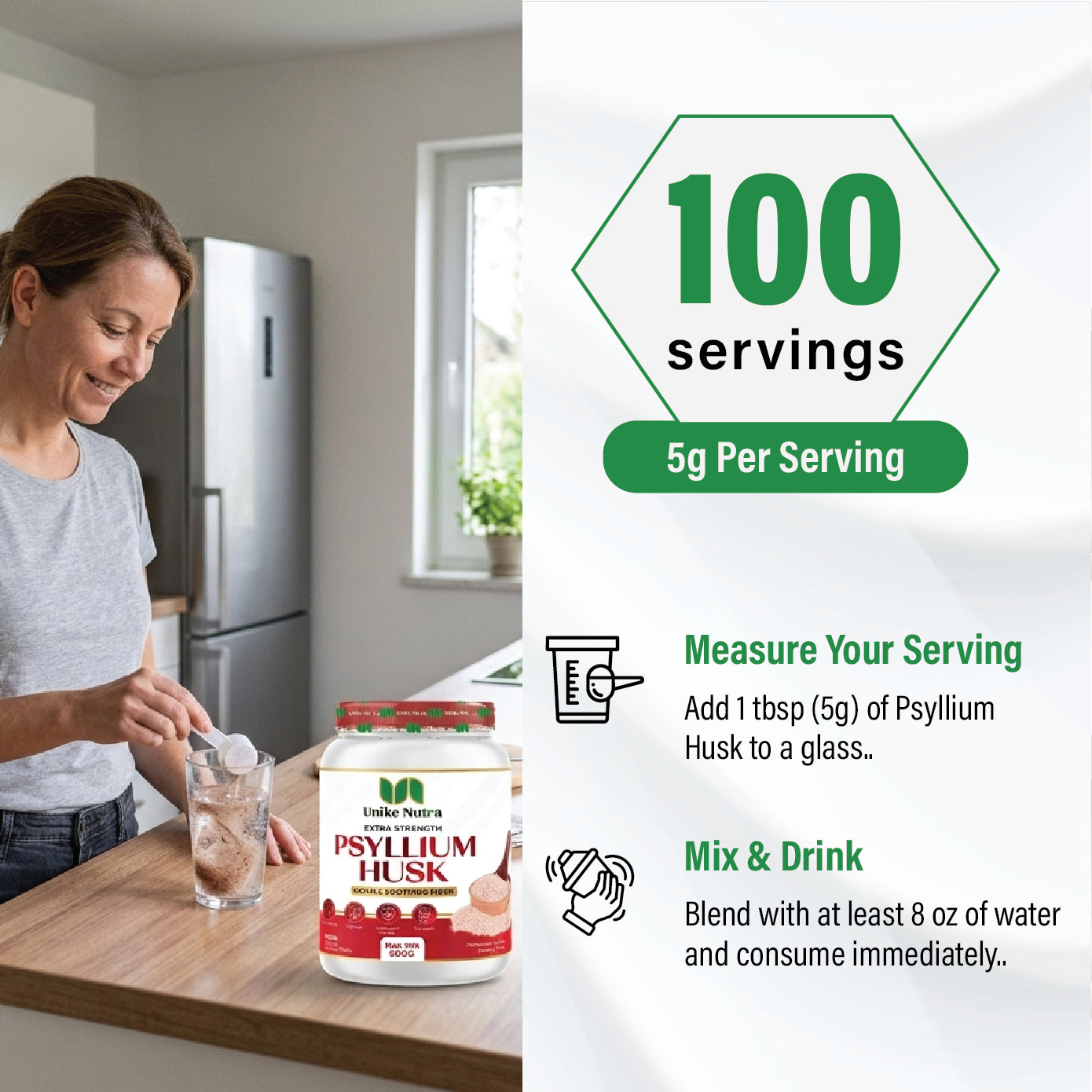 Pure Psyllium Husk Powder (500g)