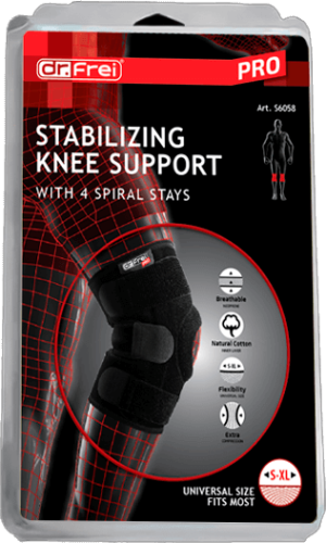 STABILIZING KNEE SUPPORT WITH 4 SPIRAL STAYS For All