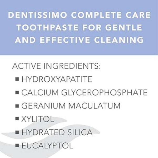 Dentissimo Complete Care Toothpaste for Gentle and Effective Cleaning with Fluoride, Premium Swiss Oral Care, 2.5 Fluid Ounces