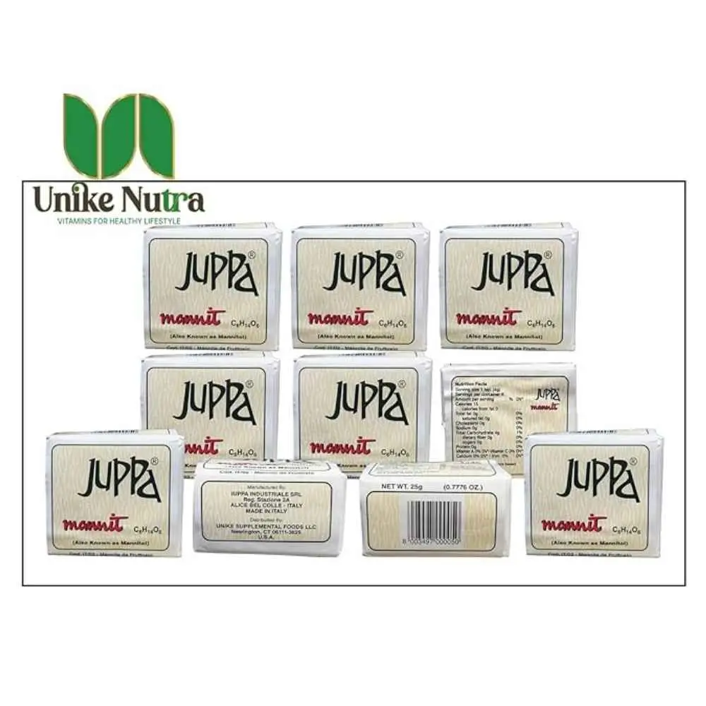 Juppa Mannit Mannitol Bars – 40 Pack Low-Glycemic Snack Bars 25 g