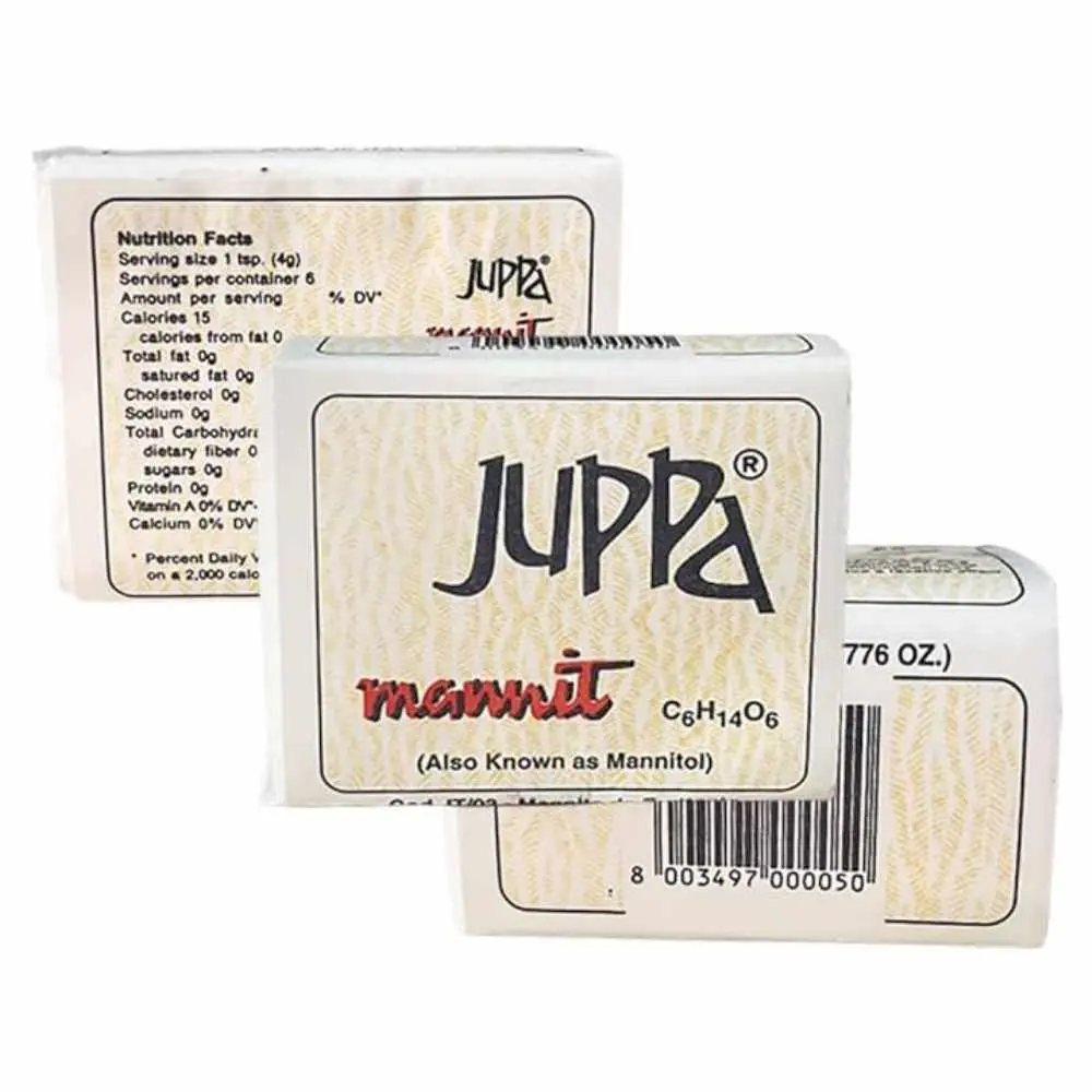 Juppa Mannit Mannitol Bars – 40 Pack Low-Glycemic Snack Bars 25 g
