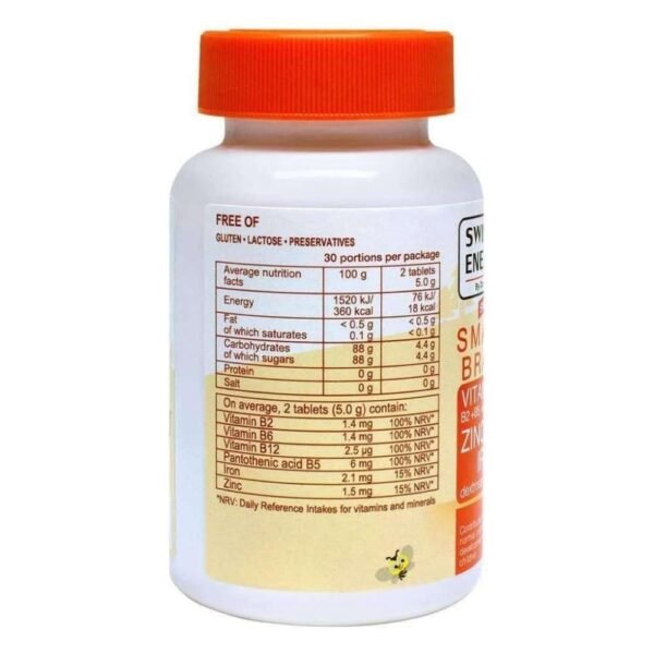 Smart Brain, Kids Vitamin B Complex + zinc and Iron, 60 Tablets Dextrose