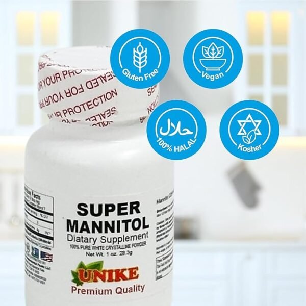 Unike Nutra Original Super Mannitol powder | Natural Sugar Substitute & Sugar Alternative |Natural & Healthy Artificial Sweetener | 100% Vegan, Gluten-free, Dietary Supplement