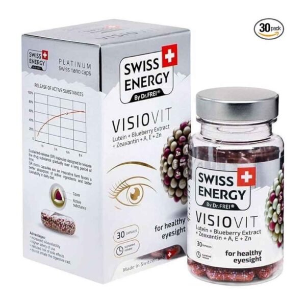 VISIOVIT Lutein + Blueberry Extract, for Healthy Vision, 30 sustained-Release Capsules