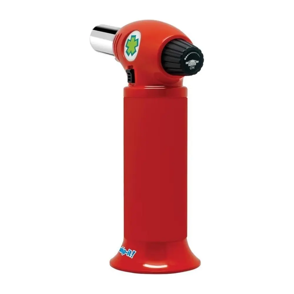 Ion Torch: The Ultimate Refillable Kitchen Torch Blow Torch with Safety Lock and Adjustable Flame for Desserts, Creme Brulee, and Baking (All Red)
