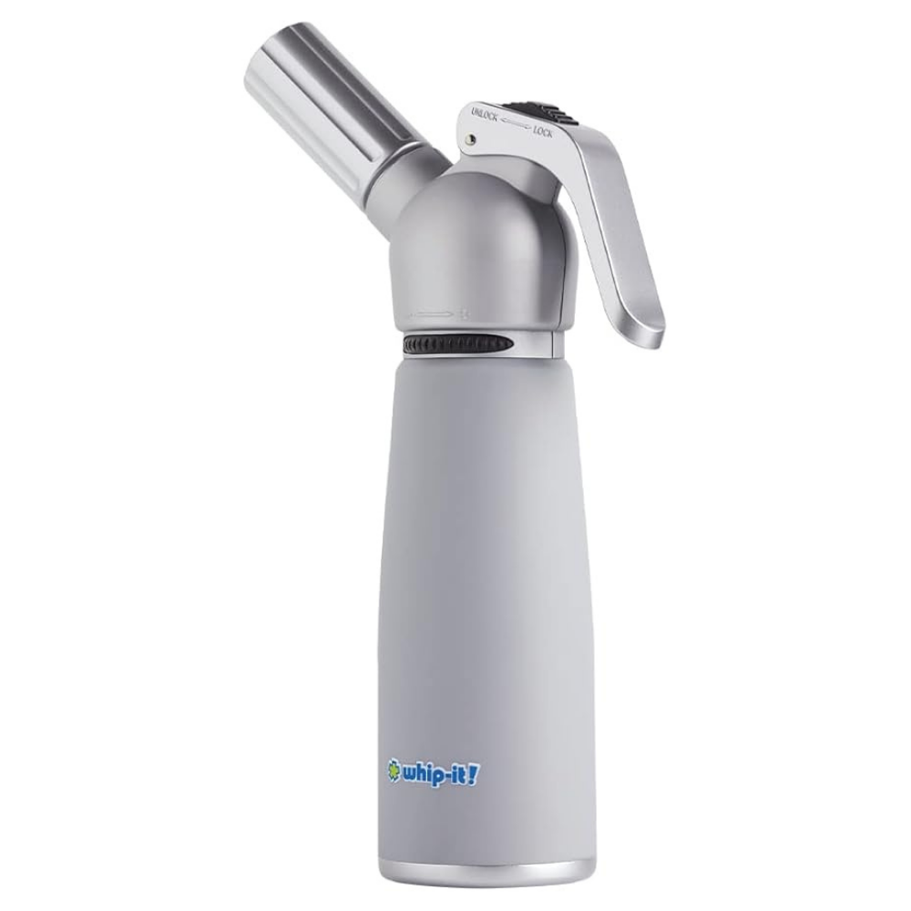 Motif Torch - Kitchen Torch Blow Torch with Safety Lock and Adjustable Flame for Desserts, Creme Brulee (All Silver Torch)