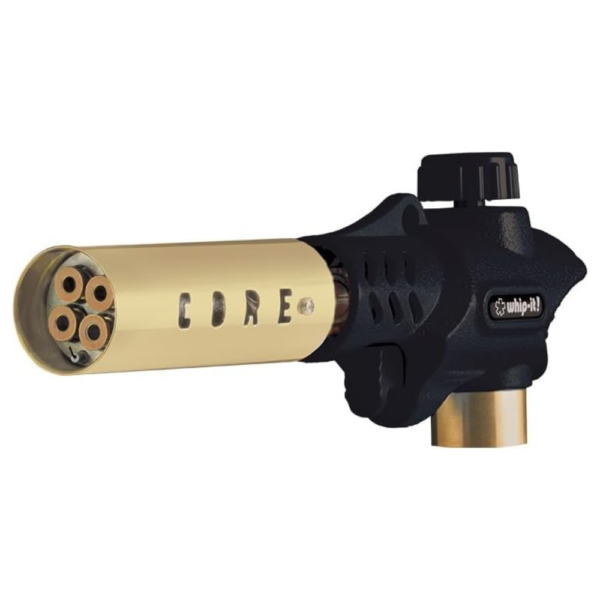 Core Torch - Refillable Kitchen Torch Blow Torch with Safety Lock and Adjustable Flame for Desserts (Black Torch)