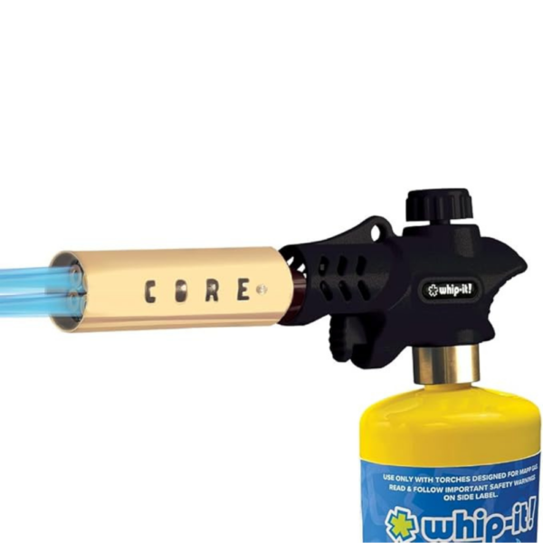 Core Torch - Refillable Kitchen Torch Blow Torch with Safety Lock and Adjustable Flame (Black Torch)