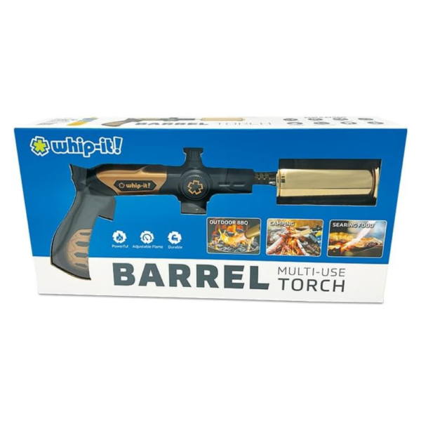 Barrel Torch Campfire Starter Powerful Propane Torch, Kitchen Cooking Torch, Culinary Torch Lighter, Adjustable Blow Torch for Sous Vide Searing Steak, BBQ, Grill
