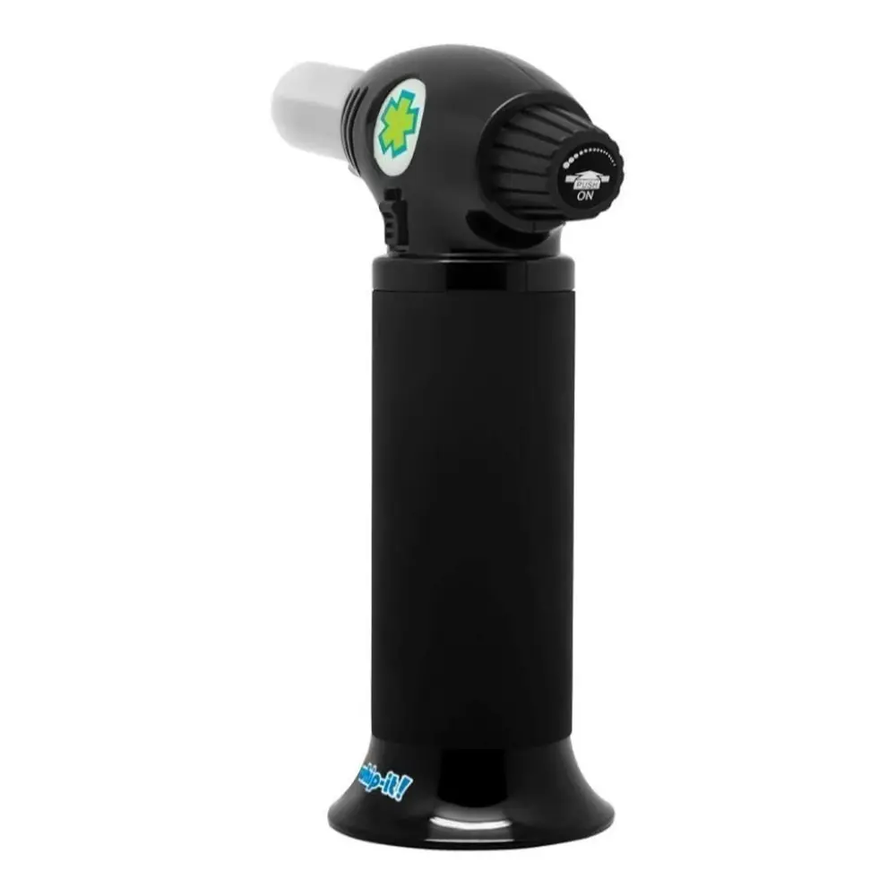 Ion Torch: The Ultimate Refillable Kitchen Torch Blow Torch with Safety Lock and Adjustable Flame for Desserts, Creme Brulee, and Baking (All Black)