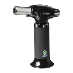 Ion Lite Torch: The Ultimate Refillable Kitchen Torch Blow Torch with Safety Lock and Adjustable Flame for Desserts, Creme Brulee, and Baking (All Black)