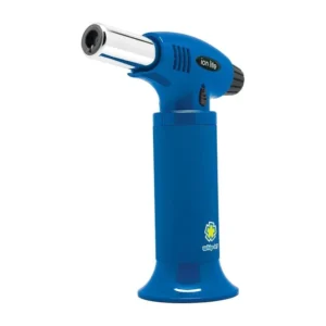 Ion Lite Torch: The Ultimate Refillable Kitchen Torch Blow Torch with Safety Lock and Adjustable Flame for Desserts, Creme Brulee, and Baking (All Blue)