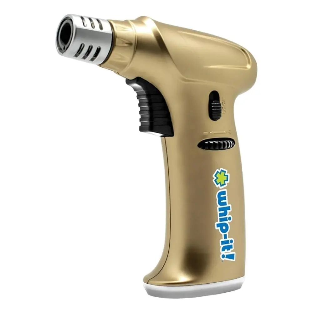 Stealth Torch - Refillable Kitchen Torch Blow Torch with Safety Lock and Adjustable Flame for Desserts, Creme Brulee, and Baking (Gold Torch)