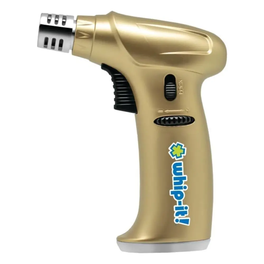 Stealth Torch - Refillable Kitchen Torch Blow Torch with Safety Lock and Adjustable Flame for Desserts, Creme Brulee (Gold Torch)