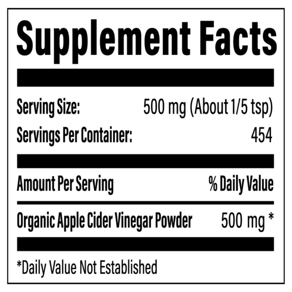 Organic Apple Cider Vinegar Powder 227g (8 Oz)