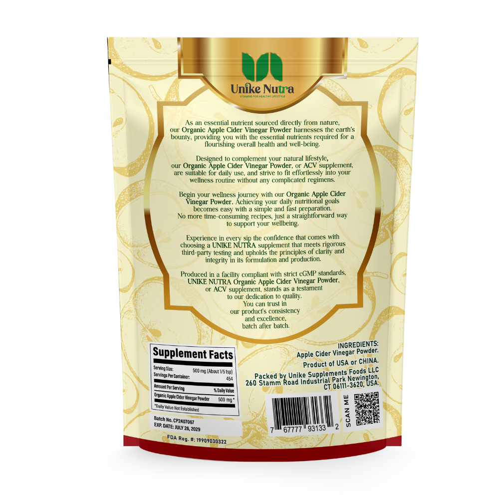 Organic Apple Cider Vinegar Powder - Apple Cider Vinegar Supplement 0.8oz