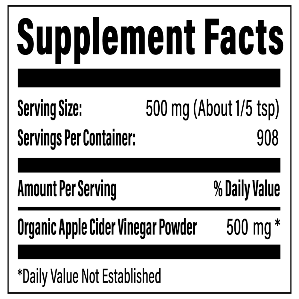Organic Apple Cider Vinegar Powder - Apple Cider Vinegar Supplement