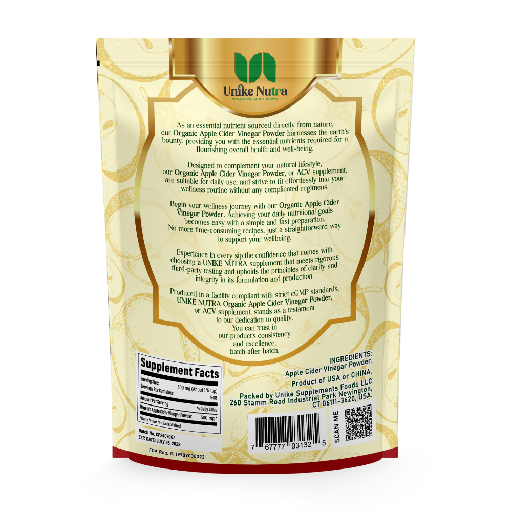 Apple Cider Vinegar Supplement, ACV for Digestive Support - Vegan & Gluten Free, 500mg per Serving, 454g (1 lbs)