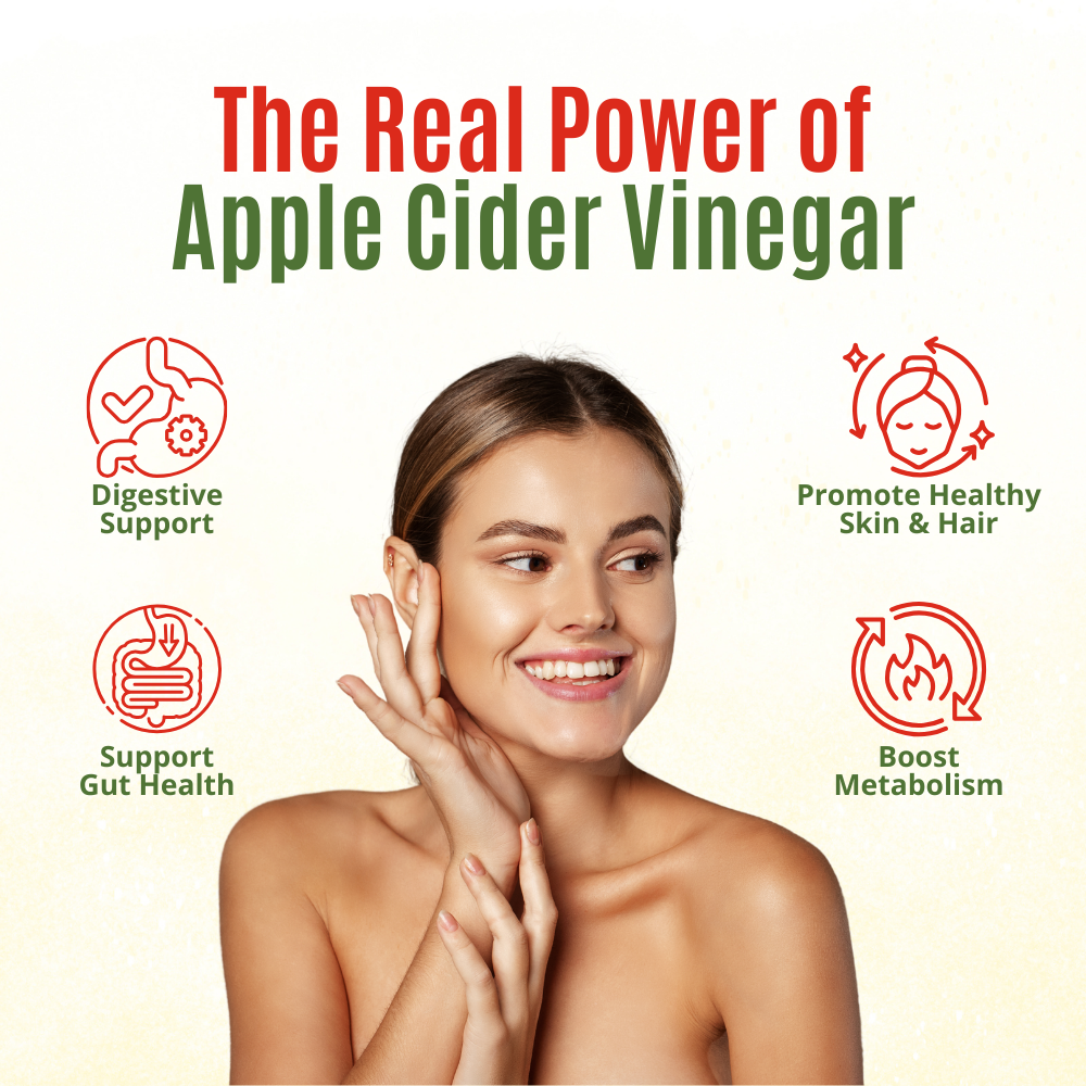 Organic Apple Cider Vinegar Powder (227 g) 8oz – 500 mg ACV per Serving, Digestive & Metabolism Support, Vegan & Gluten-Free