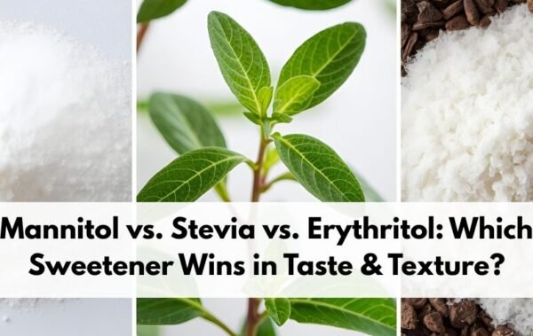 Compare Mannitol, Stevia and Erythritol by sweetness, texture and aftertaste. Discover which sugar substitute shines in baking, beverages and chilled treats.